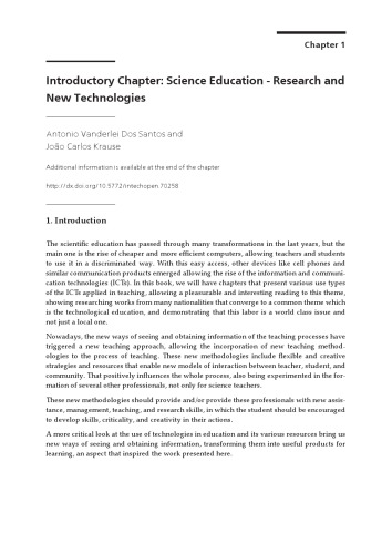 Science Education Research And New Technologies Antonio Vanderlei Dos Santos
