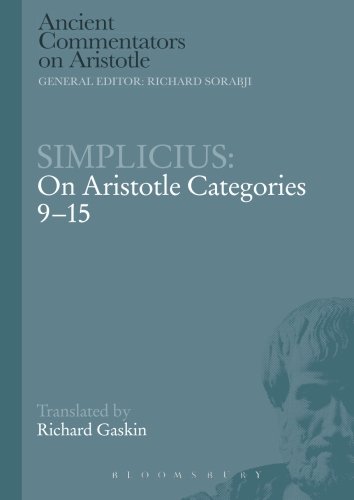 On Aristotle Categories 915 Simplicius Richard Gaskin Trans