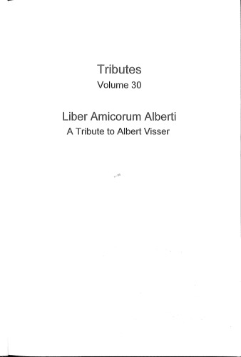 Liber Amicorum Albertia Tribute To Albert Visser Jan Van Eijck