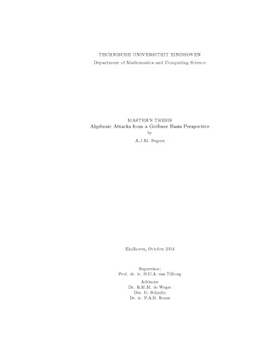 Algebraic Attacks From A Grbner Basis Perspective Master Thesis Ajm Segers