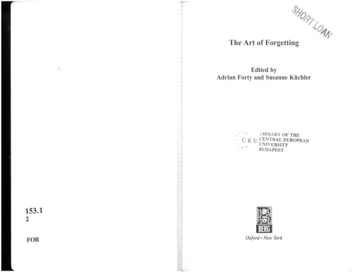 The Art Of Forgetting Reprinted Adrian Forty Susanne Kchler