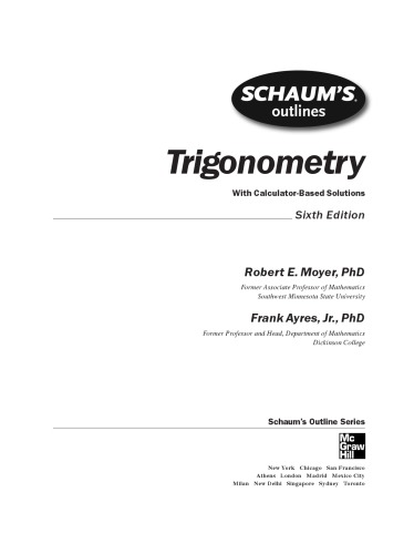 Trigonometry 6th Robert E Moyer Frank Ayres Jr