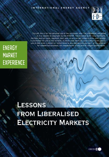 Energy Market Experience Lessons From Liberalised Electricity Markets Energy Market Experience Oecd