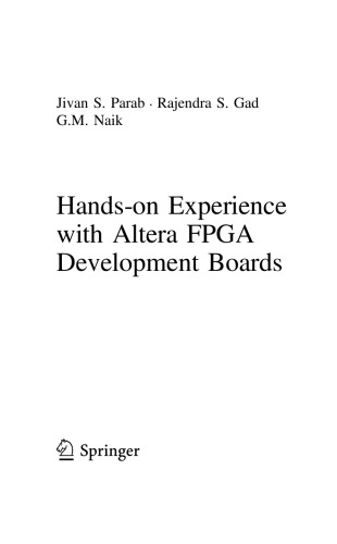 Handson Experience With Altera Fpga Development Boards Jivan S Parab