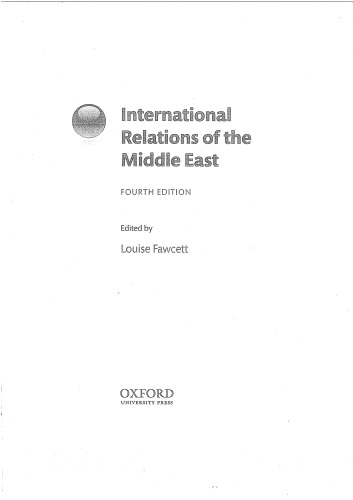 International Relations Of Middle East 4th Louise Fawcett