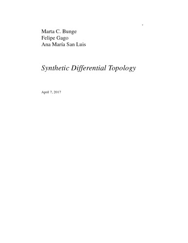 Synthetic Differential Topology Marta C Bunge Felipe Gago Ana Maria San Luis