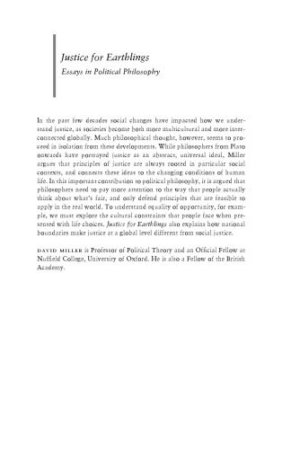Justice For Earthlings Essays In Political Philosophy David Miller