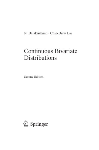 Continuous Bivariate Distributions 2nd N Balakrishnan Chindiew Lai