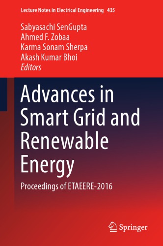 Advances In Smart Grid And Renewable Energy Proceedings Of Etaeere2016 Sabyasachi Sengupta