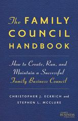 The Family Council Handbook How To Create Run And Maintain A Successful Family Business Council 1st Edition Christopher J Eckrich