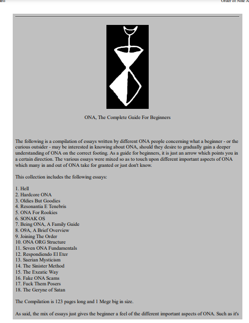 Ona The Complete Guide For Beginners Order Of 9 Angles