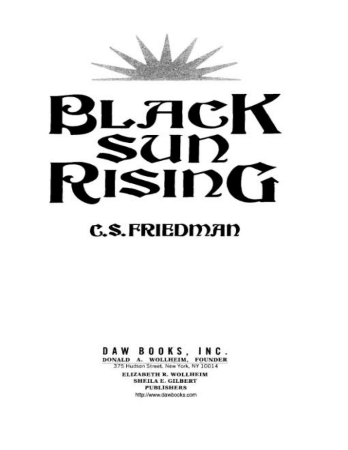 Black Sun Rising Cs Friedman