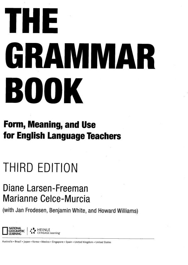 The Grammar Book Form Meaning And Use For English Language Teachers 3rd Diane Larsenfreeman