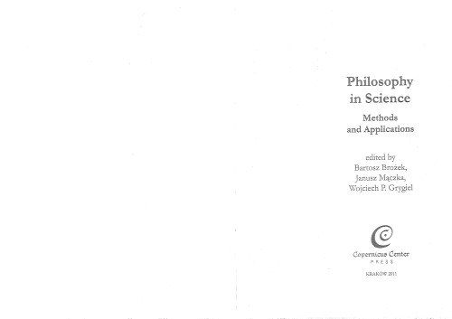 Philosophy In Science Methods And Applications Bartosz Brożek