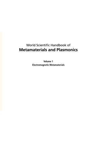World Scientific Handbook Of Metamaterials And Plasmonics Vol 1 Maier