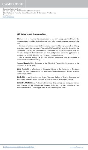 Uav Networks And Communications Kamesh Namuduri Serge Chaumette