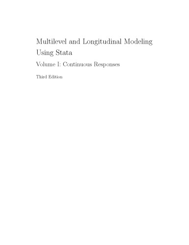 Multilevel And Longitudinal Modeling Using Stata 3rd Sophia Rabehesketh