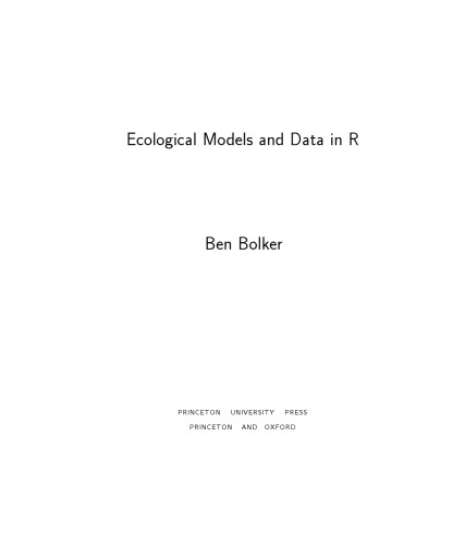 Ecological Models And Data In R Draft Ben Bolker