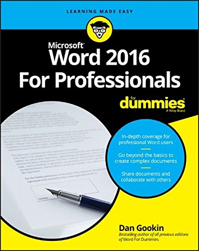 Word 2016 For Professionals For Dummies 1st Edition Dan Gookin