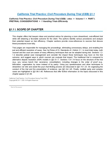 California Trial Practice Civil Procedure During Trial Eli Chernow
