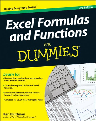 Excel Formulas And Functions For Dummies 3rd Revised Ken Bluttman