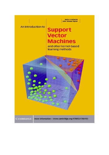 An Introduction To Support Vector Machines And Other Kernelbased Learning Methods Nello Cristianini