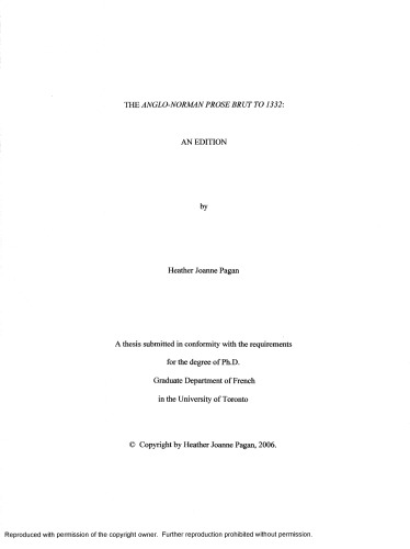 The Anglonorman Prose Brut To 1332 An Edition Heather Joanne Pagan
