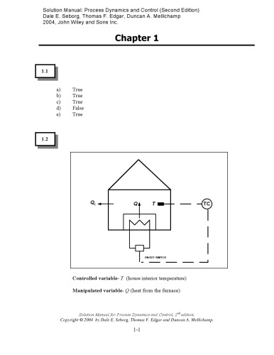 Solutions Manual Process Dynamics And Control 2nd Dale E Seborg