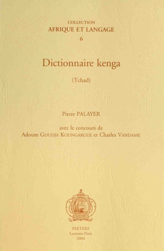 Dictionnaire Kenga Tchad Pierre Palaver