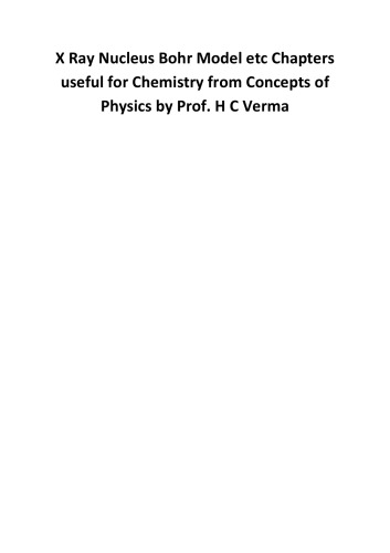 Concepts Of Physics Part 2 Chapters Useful For Chemistry H C Verma Hcv