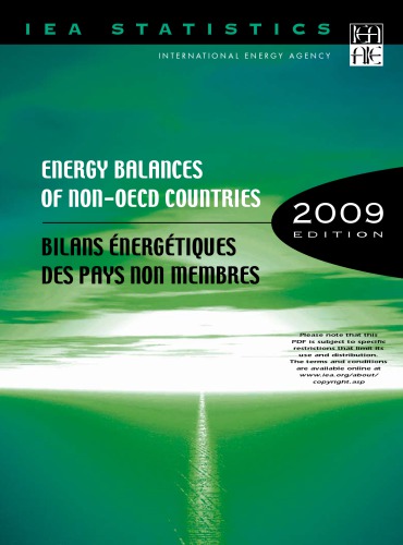 Energy Balances Of Nonoecd Countries 2009 Bilans Nergtiques Des Pays Nonmembres De Loced Oecd