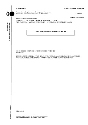 Insecticides Acaricides And Products To Control Other Arthropods For Household And Professional Uses Oecd