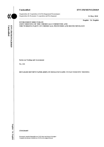Detailed Review Paper Drp On Molluscs Lifecycle Toxicity Testing Oecd