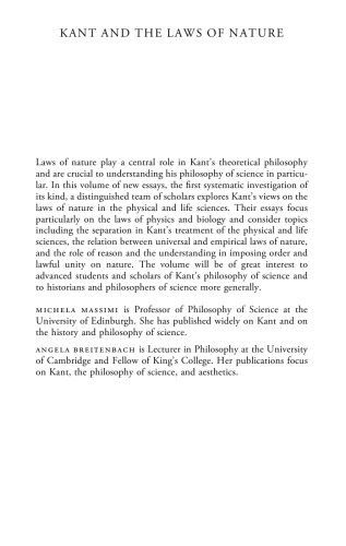 Kant And The Laws Of Nature Angela Breitenbach Michela Massimi