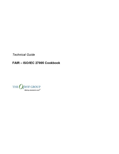 Fair Isoiec 27005 Cookbook The Open Group