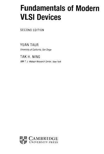 Fundamentals Of Modern Vlsi Devices 2nd Edition Yuan Taur Tak H Ning Series