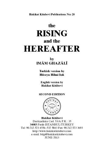 The Rising And The Hereafter 2nd Edition Imm Ghazl