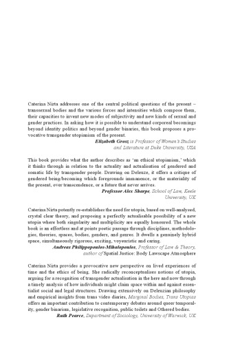 Marginal Bodies Trans Utopias Caterina Nirta