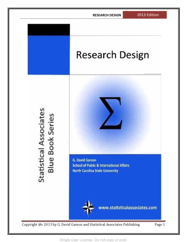 Research Design G David Garson
