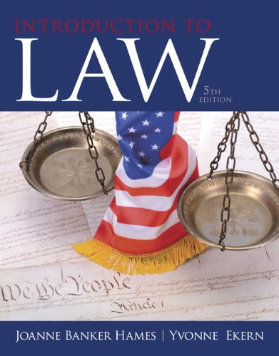 Introduction To Law 5th Edition Joanne Banker Hames Yvonne Ekern