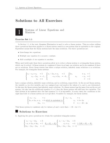 Instructors Solution Manual To Introduction To Linear Algebra With Applications James Defranza