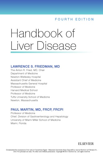 Handbook Of Liver Disease 4e 4th Lawrence Friedman Paul Martin
