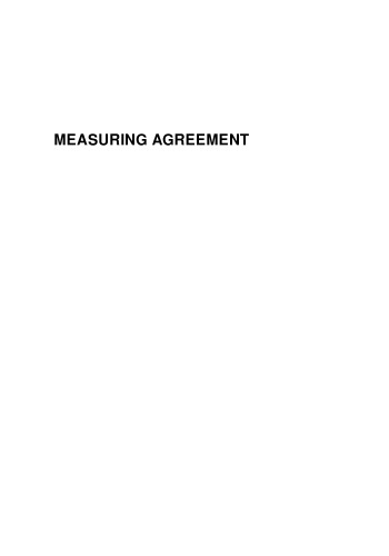 Measuring Agreement Models Methods And Applications 1st Edition Choudhary