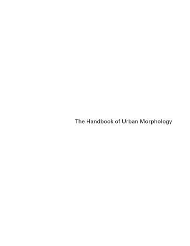 The Handbook Of Urban Morphology Karl Kropf