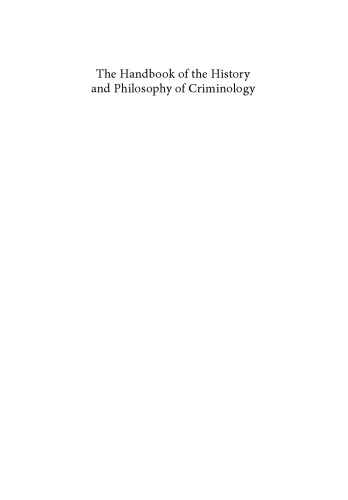 The Handbook Of The History And Philosophy Of Criminology Triplett