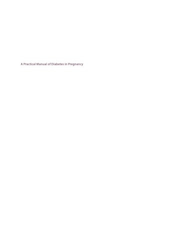 A Practical Manual Of Diabetes In Pregnancy 2nd Edition David Mccance