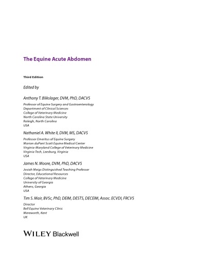 The Equine Acute Abdomen Third Edition Blikslager Anthony T Mair