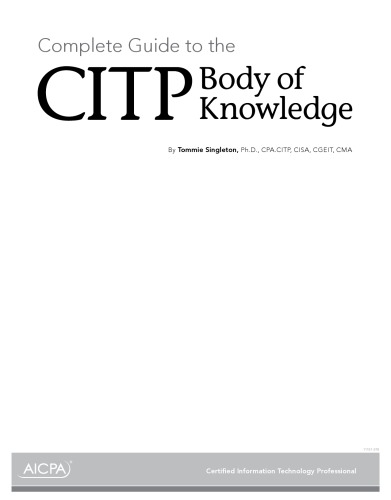 Complete Guide To The Citp Body Of Knowledge Singleton Tommie