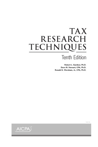 Tax Research Techniques Gardner Robert L