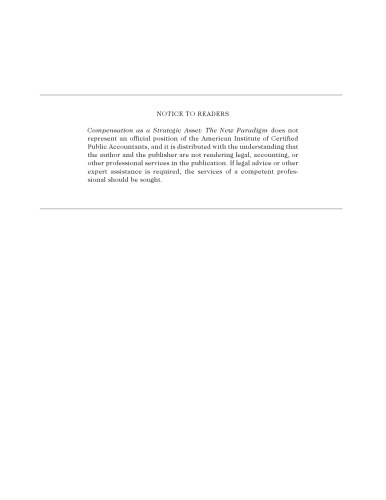 Compensation As A Strategic Asset The New Paradigm Aquila August J Rice